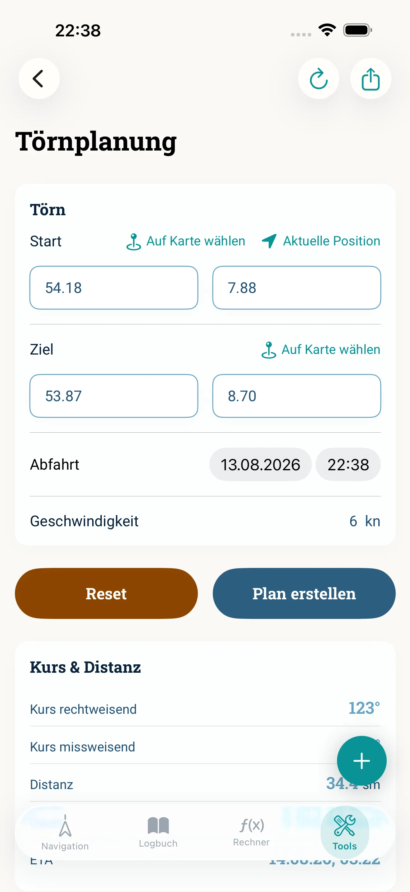 So sieht das in der App aus