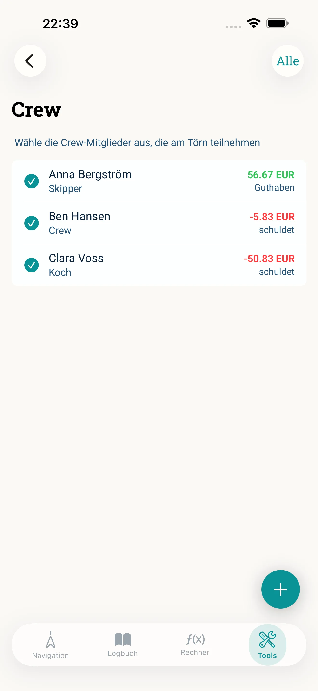 So sieht das in der App aus