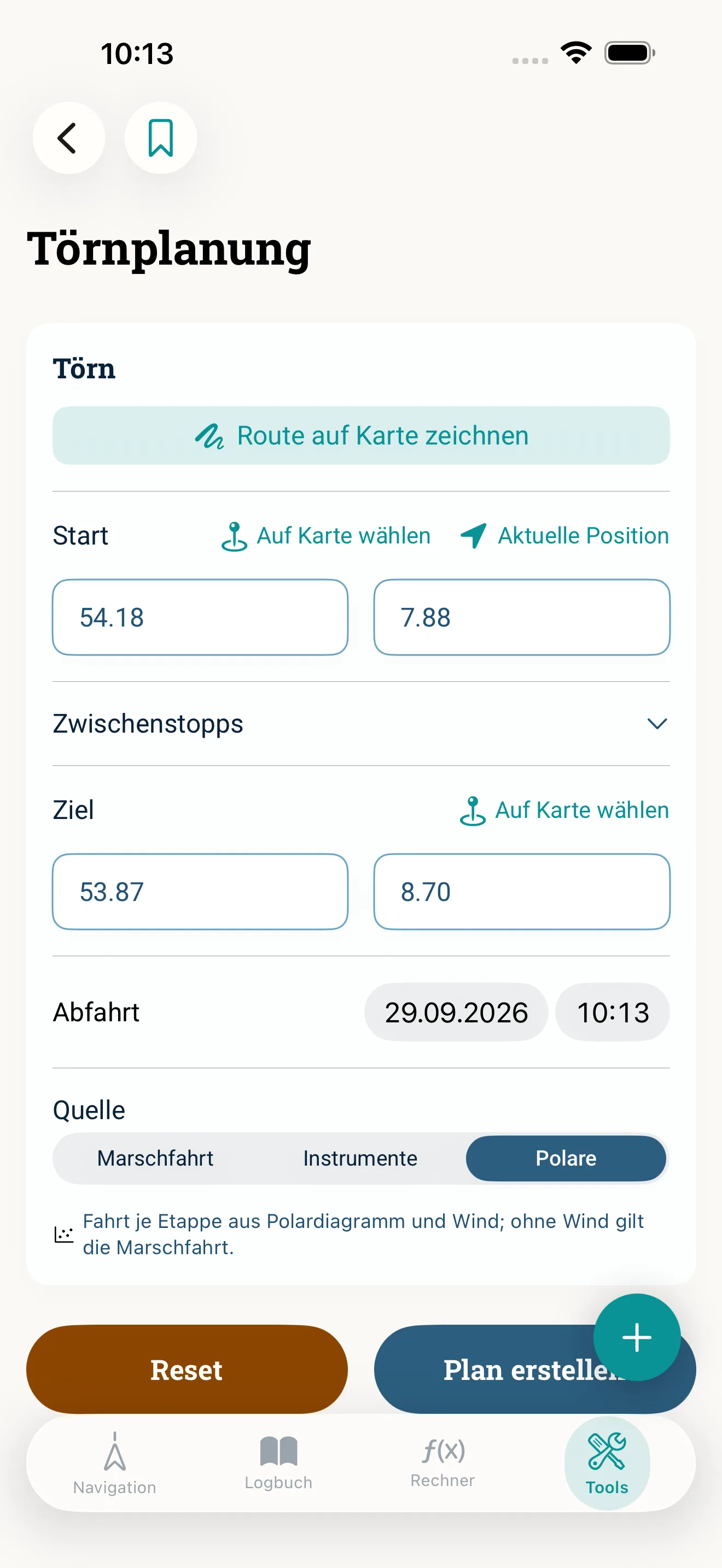 So sieht das in der App aus